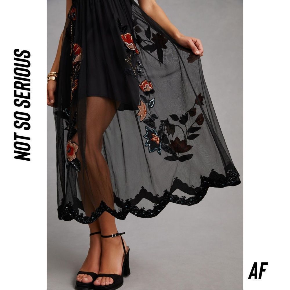 NOT SO SERIOUS MIDNIGHT GARDEN PARTY MAXI DRESS NEW SIZE 0
